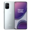 OnePlus 8T smartphone with 6.55-inch Fluid AMOLED display, quad rear cameras, and sleek glass design