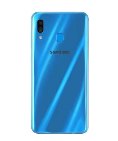 Samsung Galaxy A30 smartphone with sleek design, vibrant display, dual camera, and long-lasting battery